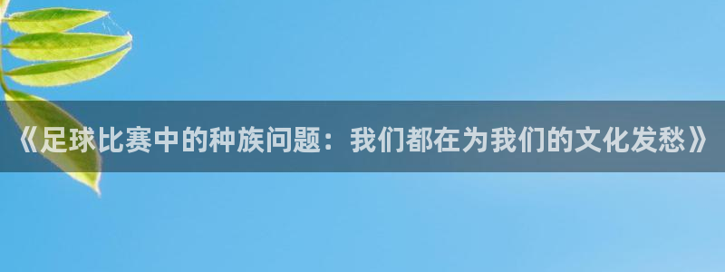 《足球比赛中的种族问题：我们都在为我